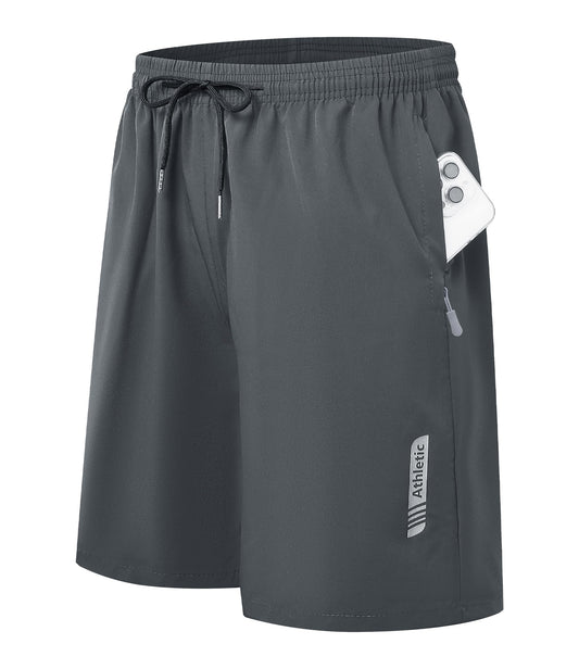 Kinglaman 1 Pack Mens Athletic Gym Workout Shorts Quick Dry Basketball Activewear Running Lightweight Shorts with Pockets for Men 1 Gray Small